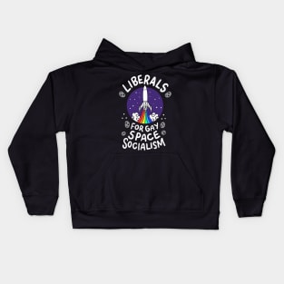 Liberals For Gay Space Socialism graphic I Lesbian Pride Kids Hoodie